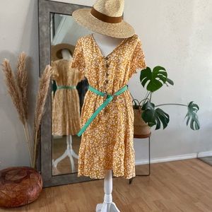 Yellow summer dress, check description